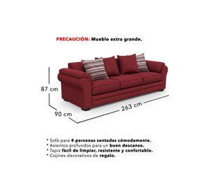Sofá 4 Cuerpos XL Con Resorte Estructural Grandón Chenille