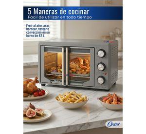 Horno con freidora de aire Oster® de 42 litros, puertas francesas, TSSTTV42FDMAFNS
