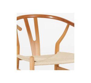 Pack de 2 Taburetes Wishbone Madera y Hilo de Cuerda - Natural