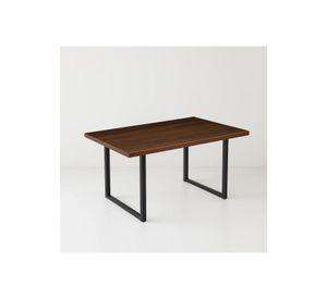 Mesa de Comedor Estilo Industrial 140x90 - Madera Oscura Walnut