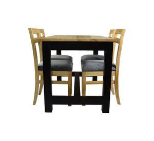 Comedor Carpintero 4 Sillas Tapiz Gris