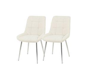 SILLAS TAPIZADAS BASE PLATEADA MODERNA MERICHAIR - 2 UNIDADES