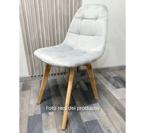 SILLA PARA COMEDOR CAPITONE FELPA BASE MADERA RESISTENTE