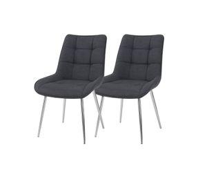 SILLAS TAPIZADAS BASE PLATEADA MODERNA MERICHAIR - 2 UNIDADES