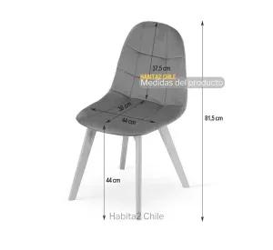 SILLA PARA COMEDOR CAPITONE FELPA BASE MADERA RESISTENTE