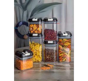 Set Contenedor de Alimentos 7 Piezas Herméticos de Plástico Cocina Despensa