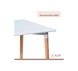 Comedor Mesa Eames Cuadrada Blanca + 4 Sillas Tulip Negras
