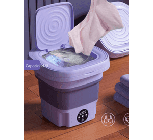 Mini Lavadora Portátil Plegable 6L De Cubo Pequeño Morado