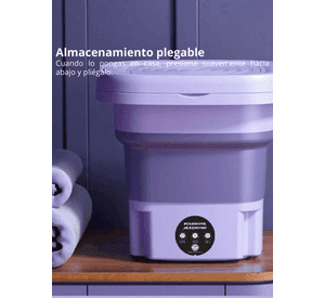 Mini Lavadora Portátil Plegable 6L De Cubo Pequeño Morado