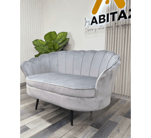 SOFA SHELL ESTRUTURA NEGRA DE TERCIOPELO 3 CUERPOS