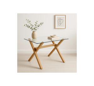Mesa de Comedor Rectangular Vidrio Cross 140x90cm