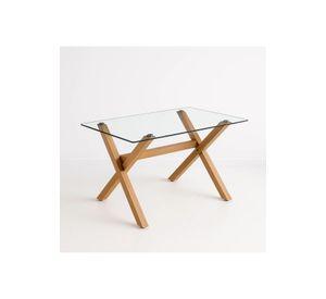 Mesa de Comedor Rectangular Vidrio Cross 140x90cm