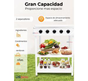Cocina Encimera a Gas Licuado 5 Platos con Mesa + kit de instalación Cocinilla Blanco