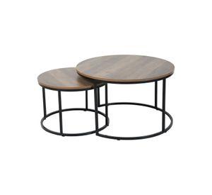 SET DE MESAS DE CENTRO TIPO NIDO - MADERA OSCURA