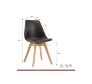 Pack de 4 Sillas Tulip Acolchada Negras
