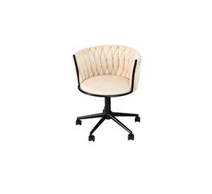 SILLA GIRATORIA TAPIZADA GALES BASE NEGRA