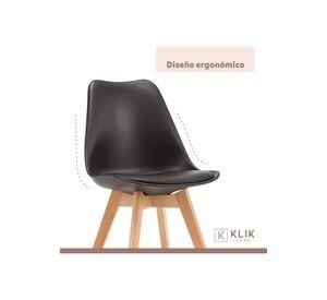Pack de 4 Sillas Tulip Acolchada Negras