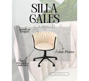 SILLA GIRATORIA TAPIZADA GALES BASE NEGRA