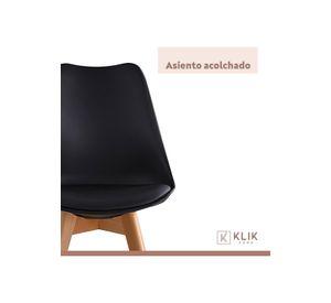 Pack de 4 Sillas Tulip Acolchada Negras