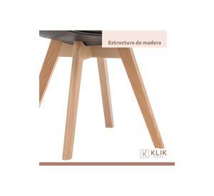 Pack de 4 Sillas Tulip Acolchada Negras
