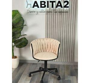 SILLA GIRATORIA TAPIZADA GALES BASE NEGRA