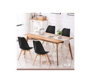 Pack de 4 Sillas Tulip Acolchada Negras