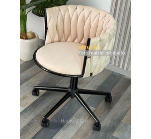 SILLA GIRATORIA TAPIZADA GALES BASE NEGRA