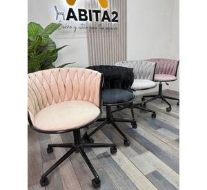 SILLA GIRATORIA TAPIZADA GALES BASE NEGRA