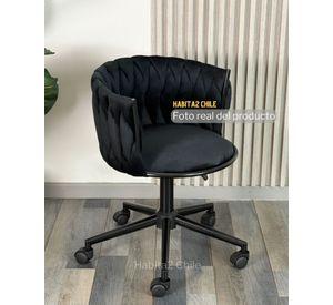 SILLA GIRATORIA TAPIZADA GALES BASE NEGRA
