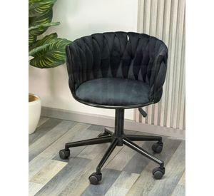 SILLA GIRATORIA TAPIZADA GALES BASE NEGRA