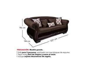 Sofá Con Resorte estructural Búfalo 4 Cuerpos Chenille+PU