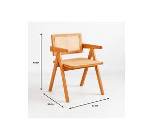 Silla Sitial Butaca Chandigarh Madera Rattan Natural