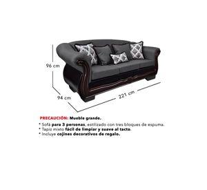 Sofá Con Resorte estructural Búfalo 4 Cuerpos Chenille+PU