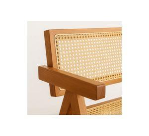 Silla Sitial Butaca Chandigarh Madera Rattan Natural