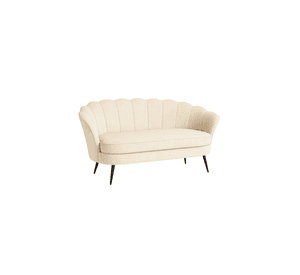 SOFA DE TERCIOPELO 2 CUERPOS CON BASE NEGRA SHELL