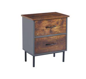 VELADOR VINTAGE DISEÑO RUSTICO METALICO CUBIERTA MDF - 2 CAJONES