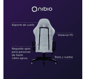 Silla Gamer Nibio Pro RGB con Control Remoto Apoyabrazos 2D Reclinable Blanca