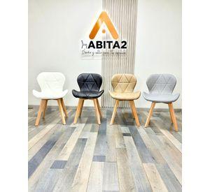 SILLA ACOLCHADA RADAR WOOD AVIADOR MARIPOSA PATAS MADERA ASIENTO ECOCUERO