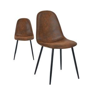 PACK 2 SILLAS DE ECOCUERO TRENDY CON BASE NEGRA