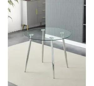 MESA REDONDA DE VIDRIO 80CM MINIMALISTA