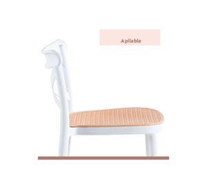 Taburete Crossback Danubio Piso de Bar o Terraza Exterior - Blanco
