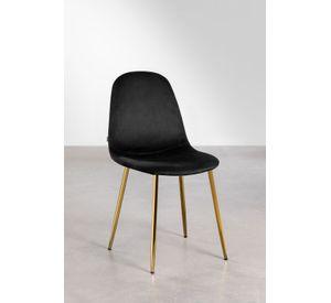 PACK 4 SILLAS PARA COMEDOR CON ASIENTO DE TERCIOPELO TRENDY TOP CON PATAS DORADAS