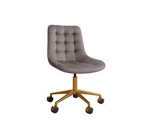 SILLA DE ESCRITORIO CON BASE DORADA FELPA ROMA