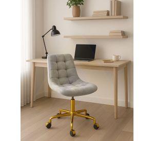 SILLA DE ESCRITORIO CON BASE DORADA FELPA ROMA