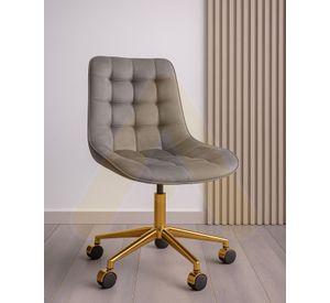SILLA DE ESCRITORIO CON BASE DORADA FELPA ROMA