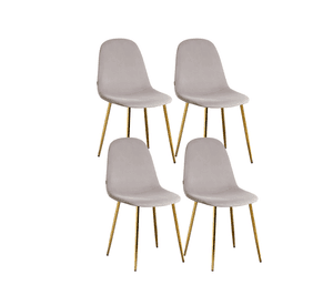 PACK 4 SILLAS PARA COMEDOR CON ASIENTO DE TERCIOPELO TRENDY TOP CON PATAS DORADAS
