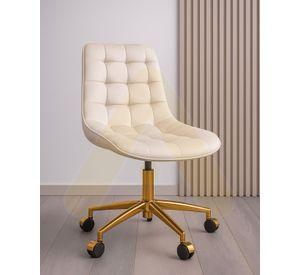 SILLA DE ESCRITORIO CON BASE DORADA FELPA ROMA