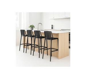 Pack de 4 Taburetes Altos Capri Polipropileno - Negro