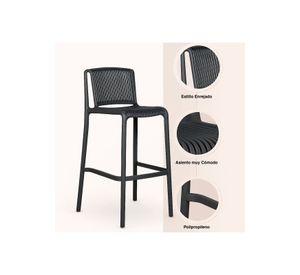 Pack de 4 Taburetes Altos Capri Polipropileno - Negro