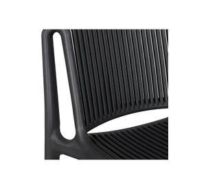 Pack de 4 Taburetes Altos Capri Polipropileno - Negro
